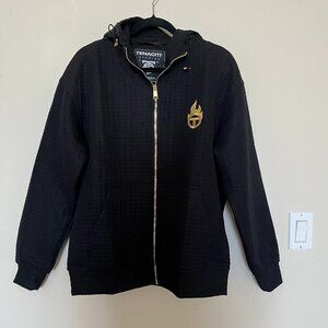 Tenaciti Studios Men's Black Zip-Up Hoodie Logo Streetwear Athleisure S